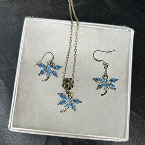 Vintage Dragon Fly Y2K Earring and Necklace set
